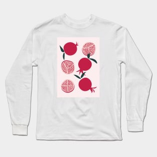 Pomegranate Illustration Print 2 Long Sleeve T-Shirt